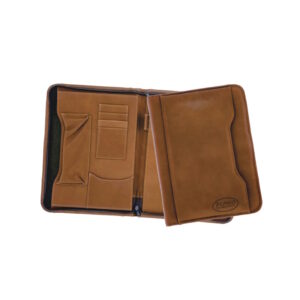 Pasta executiva em couro natural com 4 porta cartões