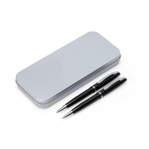 Conjunto de caneta esfero e lapiseira em metal