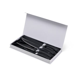 Conjunto de 4 facas, 1 tesoura e um descascador de frutas