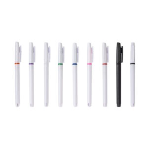 Caneta esferográfica plástica preta ou branca