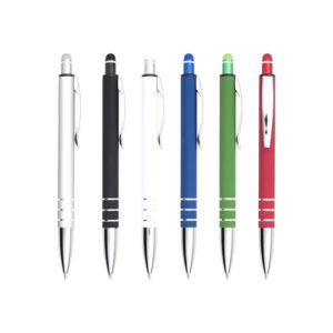 Caneta esferográfica em metal emborrachada