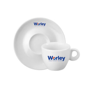 Xícara e pires para cafezinho, 100 ml, em porcelana