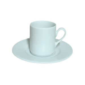 Xícara e pires para cafezinho em porcelana